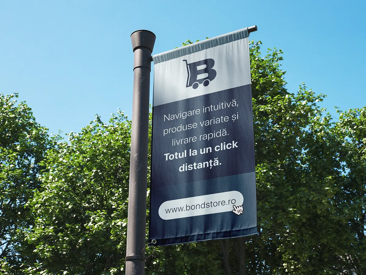 Banner ad for Bond Store, Romanian retail