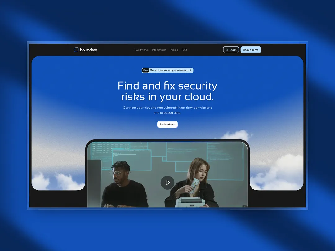 Boundary cloud security website concept