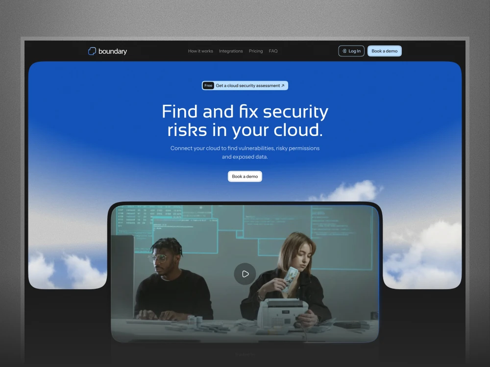 Boundary cloud security website concept
