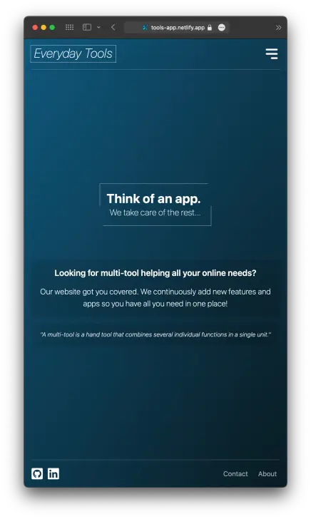 tools app screenshot